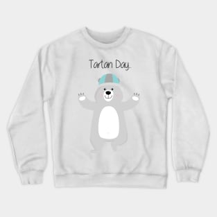 Cute Bear in Viking Hat  National Tartan Day Crewneck Sweatshirt